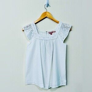 NEW Juicy Couture White Boho Peasant Top size 14